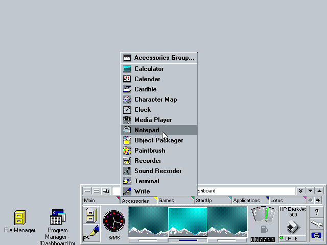 Dashboard for Windows 2.01 - Start